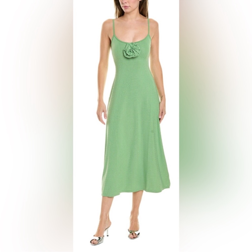 WeWoreWhat Green Midi Dress with Floral Detail